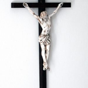 16' wood crucifix with imitation marble corpus-0