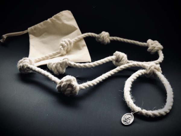 Authentic Cord of St Joseph made of cotton rope with medallion