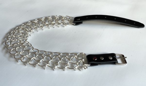 17inch 2mm silver plated full leg cilice with leather strap buckle - Image 2