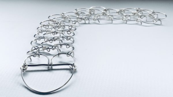 A three link, 1mm gauge half-leg metal cilice with tie-cord - Image 4