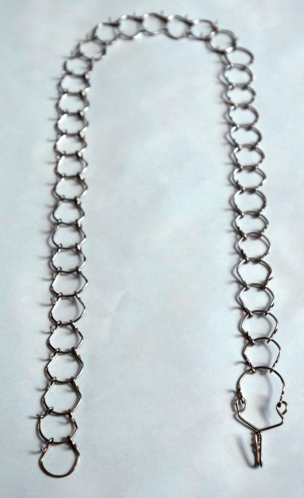 A light-weight, one link, 1mm gauge, full-leg metal cilice with metal fastener-15