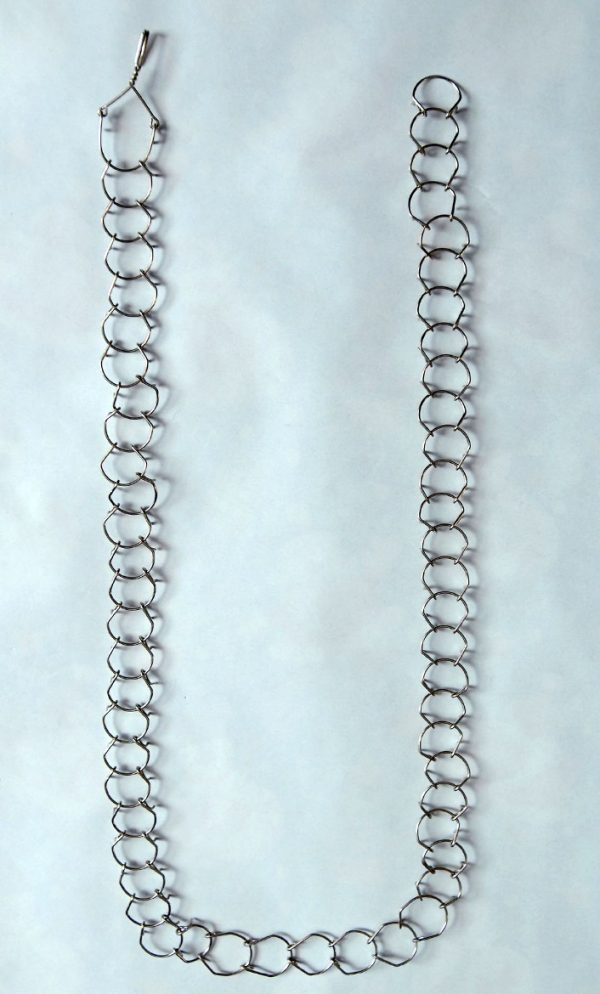 A light-weight, one link, 1mm gauge, full-length waist metal cilice with metal fastener-17