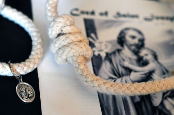 Authentic Cord of St Joseph made of cotton rope with medallion -90