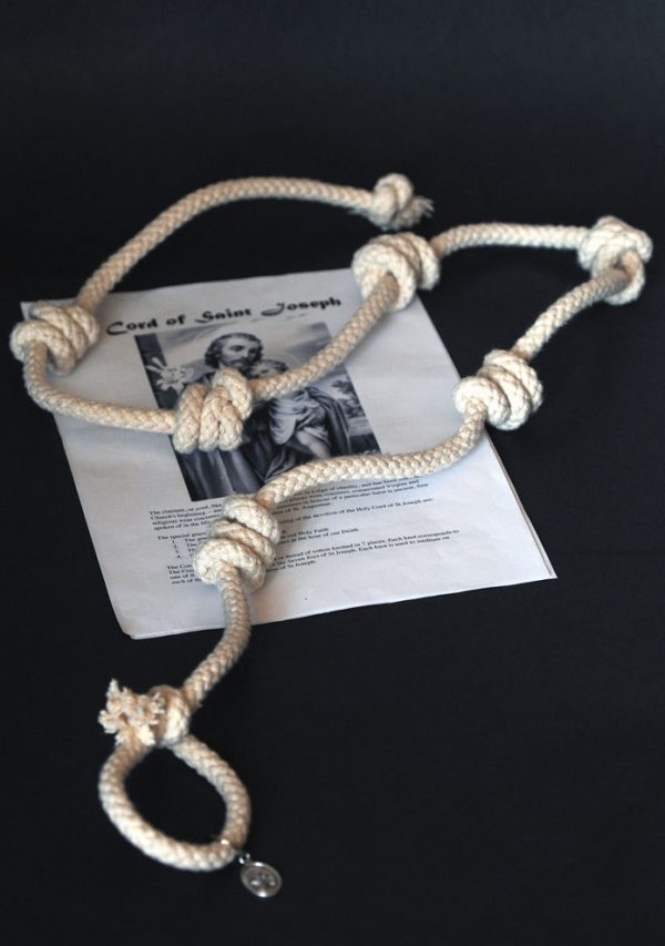 Authentic Cord of St Joseph made of cotton rope with medallion -0