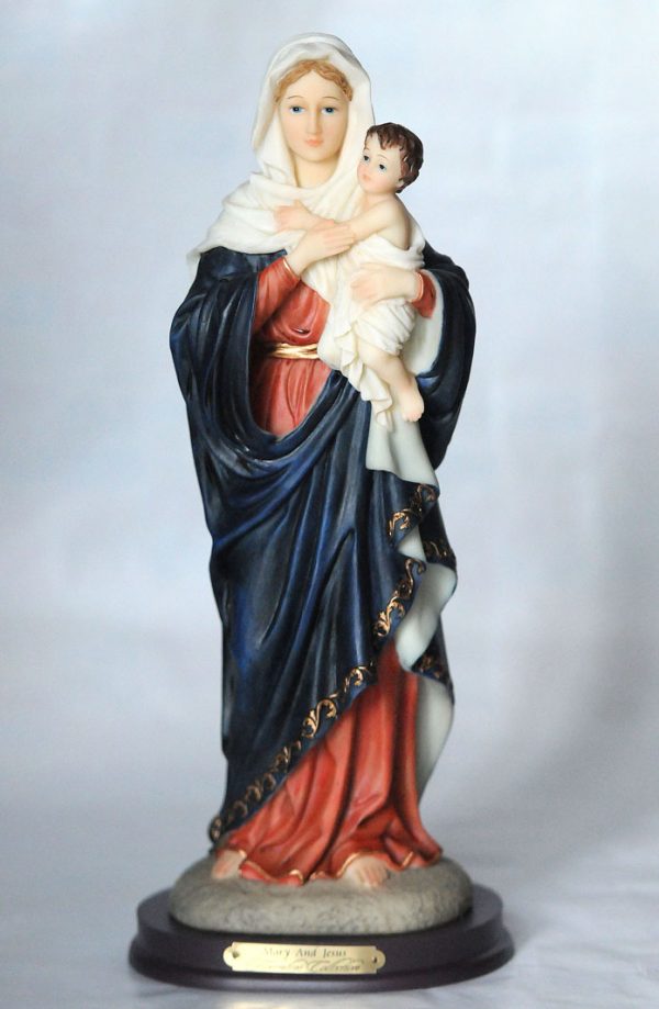 15" Florentine statue of Madonna & Child-0