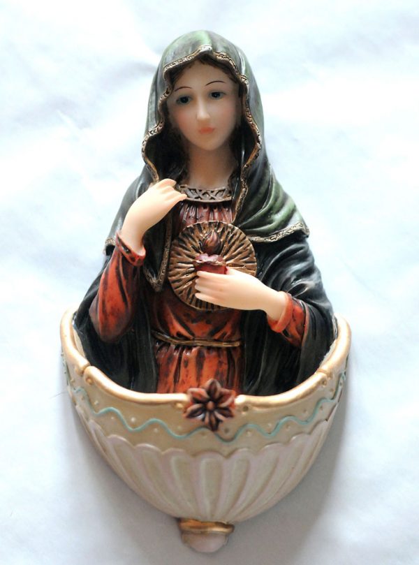 Florentine resin water font of Mary - OUT OF STOCK-0