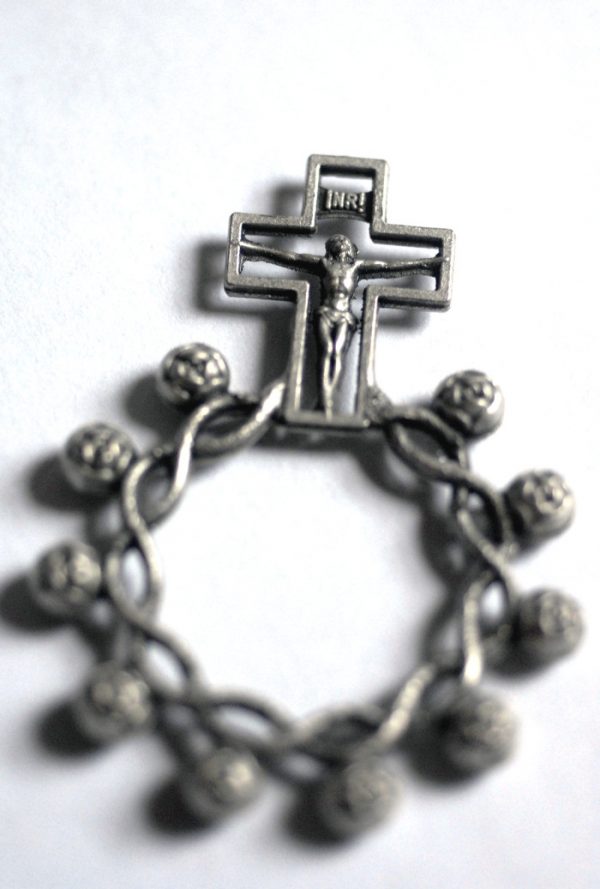 Metal Rosary Ring. Made in Italy-0