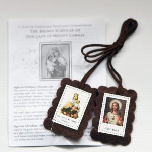 Brown Scapular with Information Leaflet-0