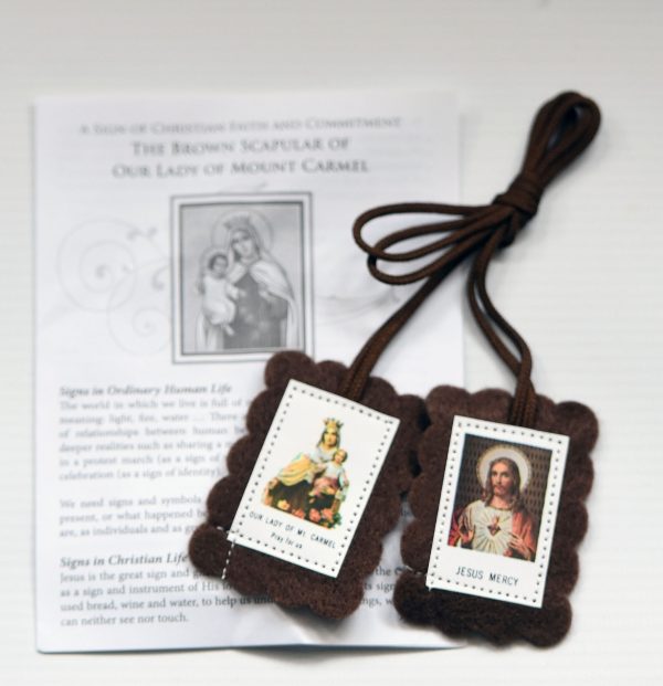 Brown Scapular with Information Leaflet-0