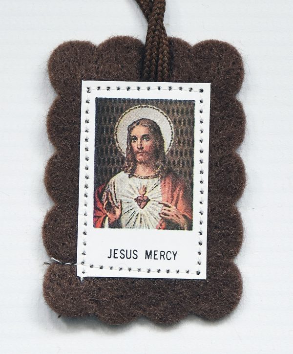 Brown Scapular with Information Leaflet-203