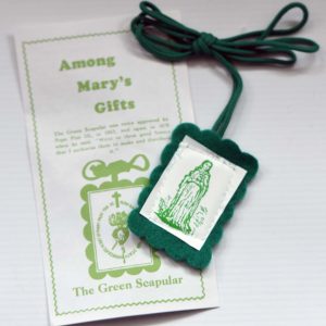 Green Scapular with leaflet-0